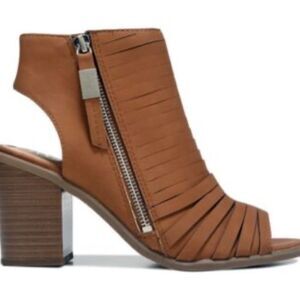 Circus By Sam Edelman Kesler Tan Vegan Leather Strappy Peep Toe Booties Sz 7